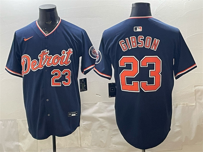 Personalized Men’s Detroit Tigers #23 Kirk Gibson Navy 2026 Alternate Premier Limited Stitched Baseball Jersey