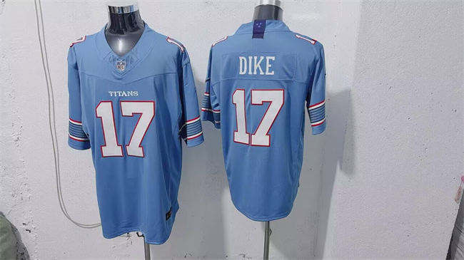Personalized Men’s Tennessee Titans #17 Chimere Dike Light Blue 2026 F.U.S.E. Limited Stitched Football Jersey