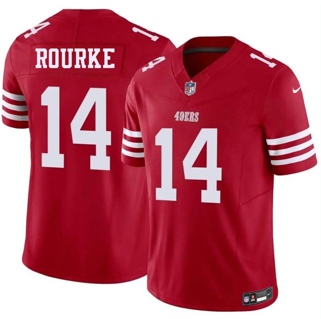 Personalized Men’s San Francisco 49ers #14 Kurtis Rourke Red 2026 F.U.S.E. Untouchable Limited Stitched Football Jersey