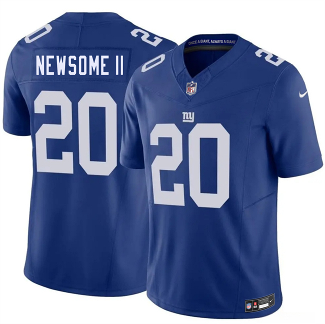 Personalized Men’s New York Giants #20 Greg Newsome II Blue 2026 F.U.S.E. Untouchable Limited Stitched Jersey