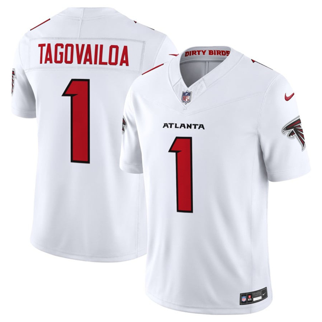 Personalized Men’s Atlanta Falcons #1 Tua Tagovailoa White 2026 New F.U.S.E. Untouchable Limited Stitched Football Jersey