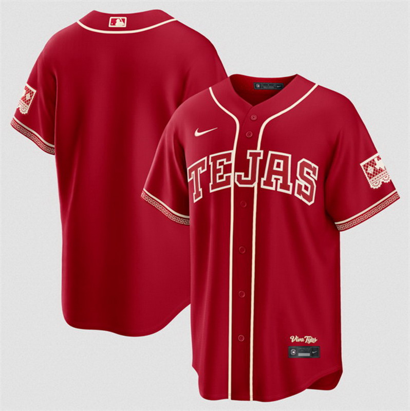 Personalized Men’s Texas Rangers Blank Red 2026 City Connect Stadium Stitched Baseball Jersey