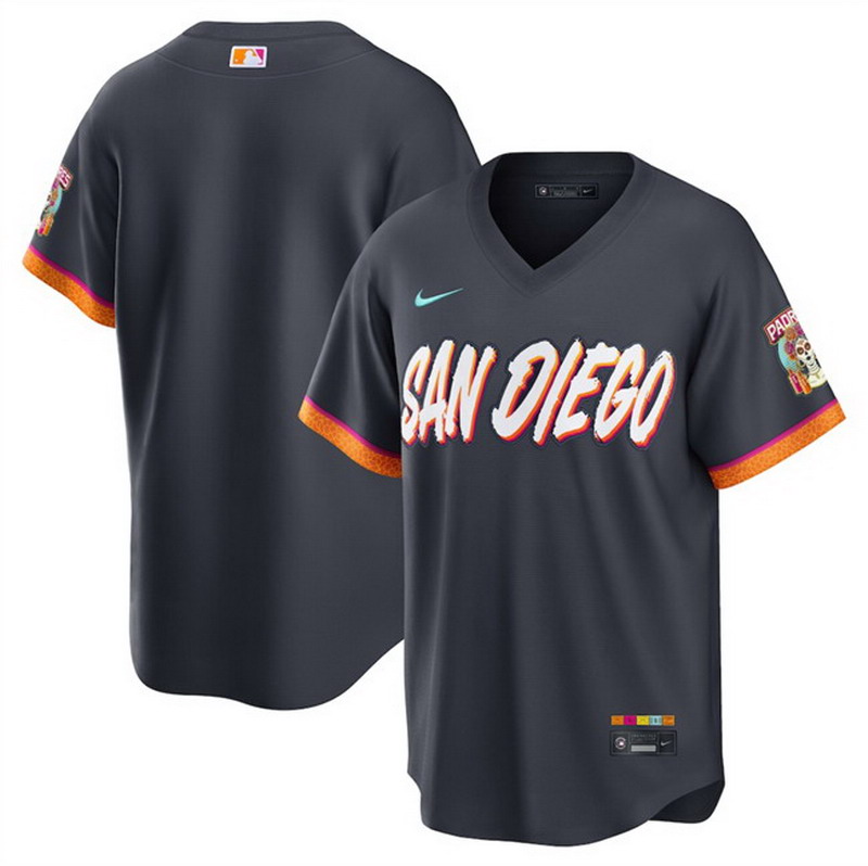 Personalized Men’s San Diego Padres Blank Obsidian 2026 City Connect Stadium Stitched Baseball Jersey