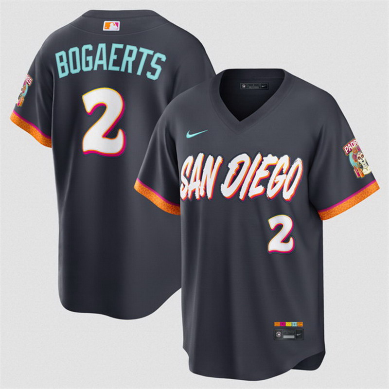 Personalized Men’s San Diego Padres #2 Xander Bogaerts Obsidian 2026 City Connect Stadium Stitched Baseball Jersey