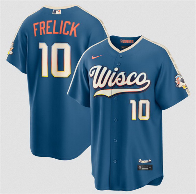 Personalized Men’s Milwaukee Brewers #10 Sal Frelick Mineral Blue 2026 City Connect Stadium Stitched Baseball Jersey