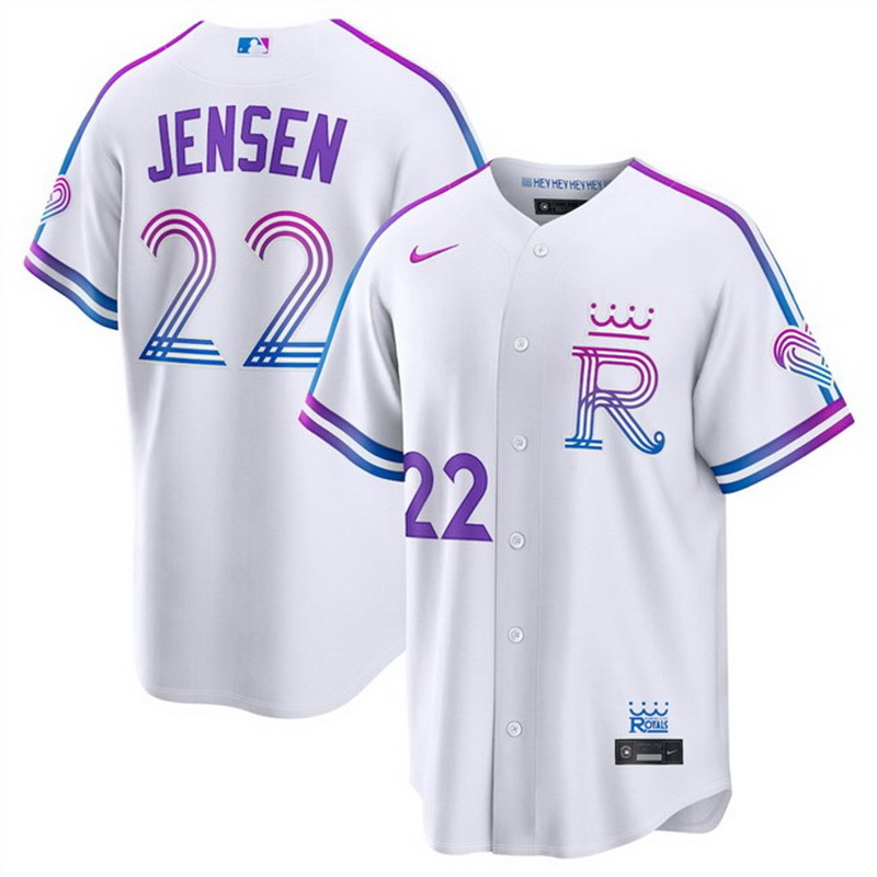 Personalized Men’s Kansas City Royals #22 Carter Jensen White 2026 City Connect Stadium Stitched Baseball Jersey
