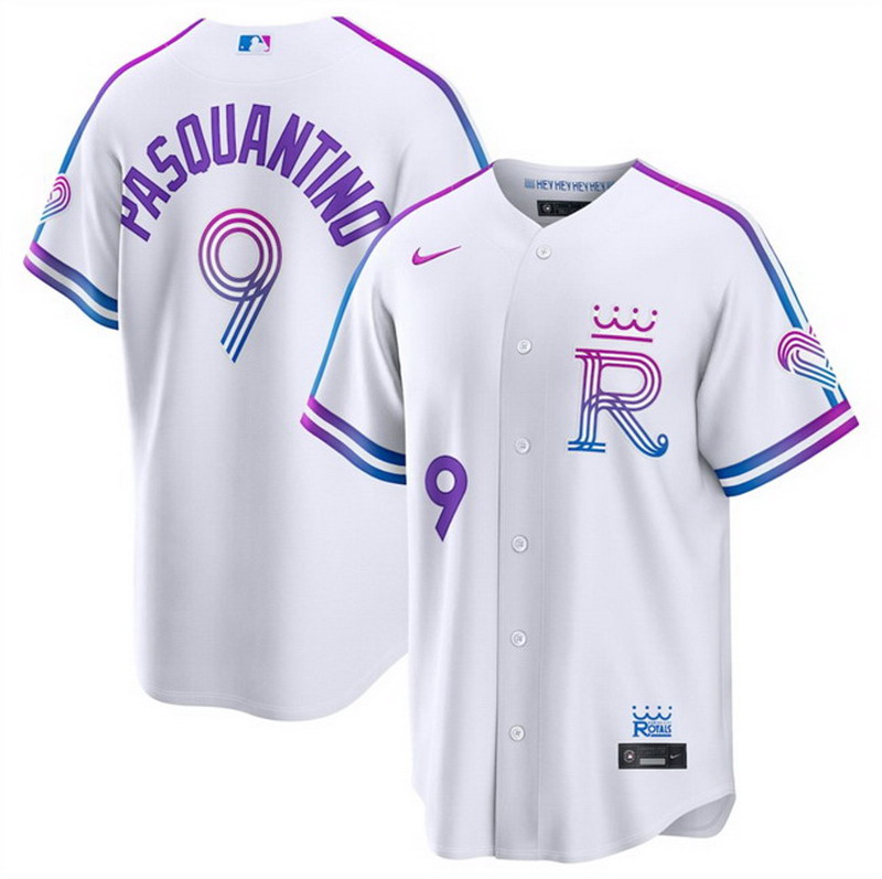 Personalized Men’s Kansas City Royals #9 Vinnie Pasquantino White 2026 City Connect Stadium Stitched Baseball Jersey