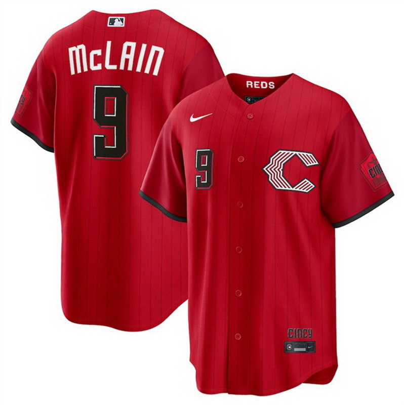Personalized Men’s Cincinnati Reds #9 Matt McLain Red 2026 City Connect Stadium Stitched Baseball Jersey