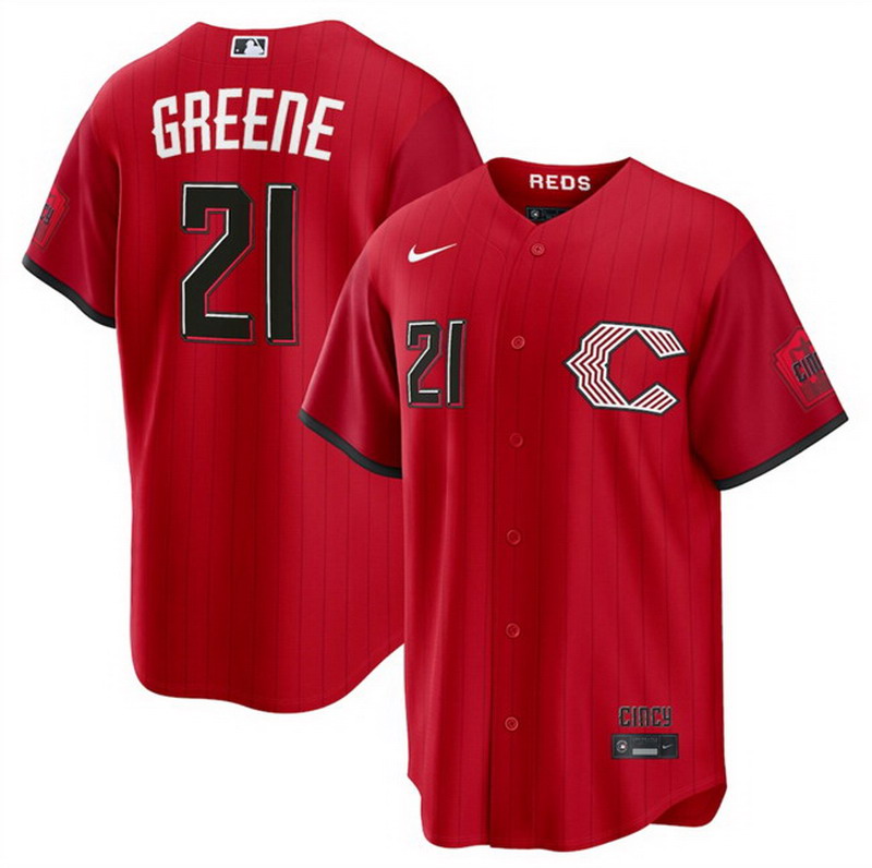 Personalized Men’s Cincinnati Reds #21 Hunter Greene Red 2026 City Connect Stadium Stitched Baseball Jersey