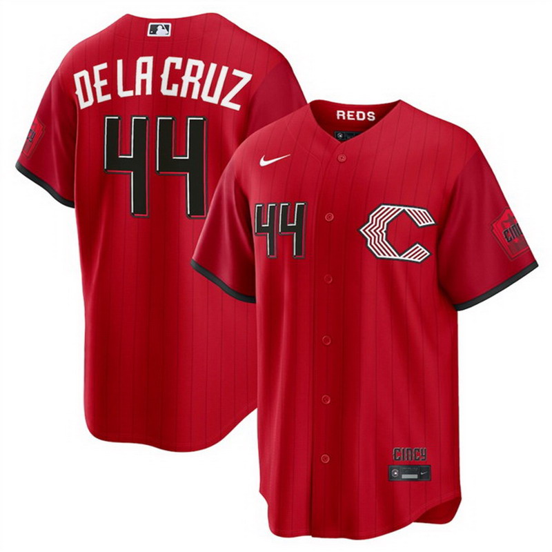 Personalized Men’s Cincinnati Reds #44 Elly De La Cruz Red 2026 City Connect Stadium Stitched Baseball Jersey