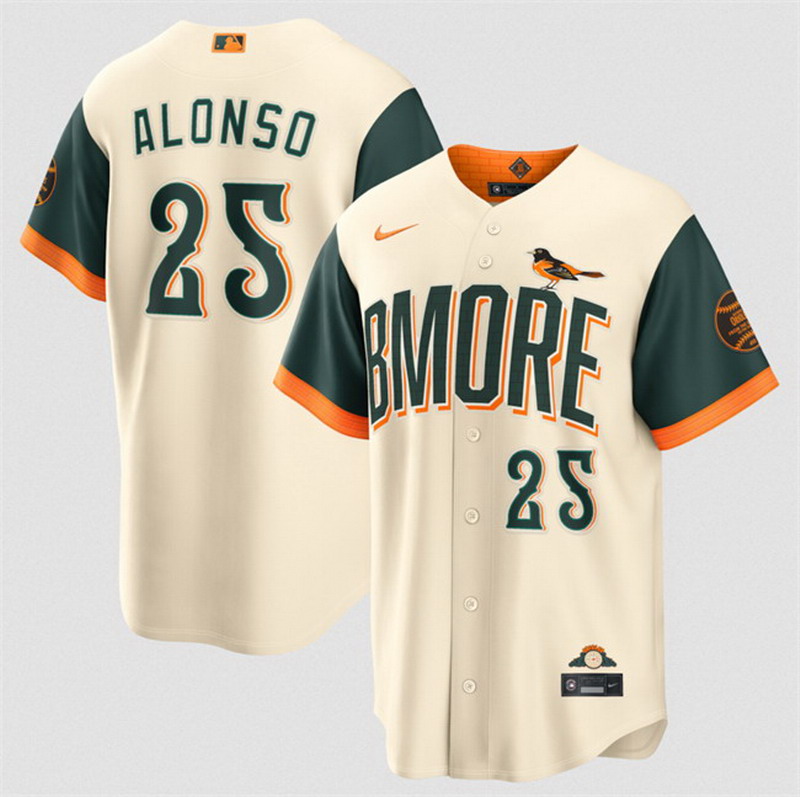 Personalized Men’s Baltimore Orioles #25 Pete Alonso Natural 2026 City Connect Stadium Stitched Baseball Jersey