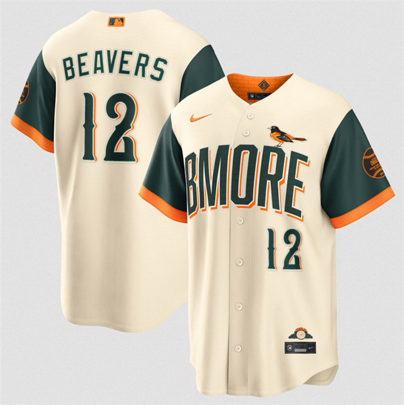 Personalized Men’s Baltimore Orioles #12 Dylan Beavers Natural 2026 City Connect Stadium Stitched Baseball Jersey