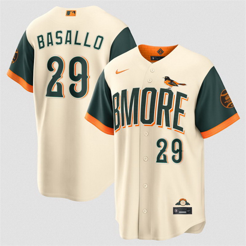 Personalized Men’s Baltimore Orioles #29 Samuel Basallo Natural 2026 City Connect Stadium Stitched Baseball Jersey