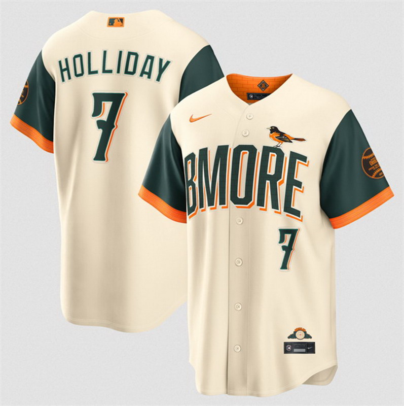 Personalized Men’s Baltimore Orioles #7 Jackson Holliday Natural 2026 City Connect Stadium Stitched Baseball Jersey