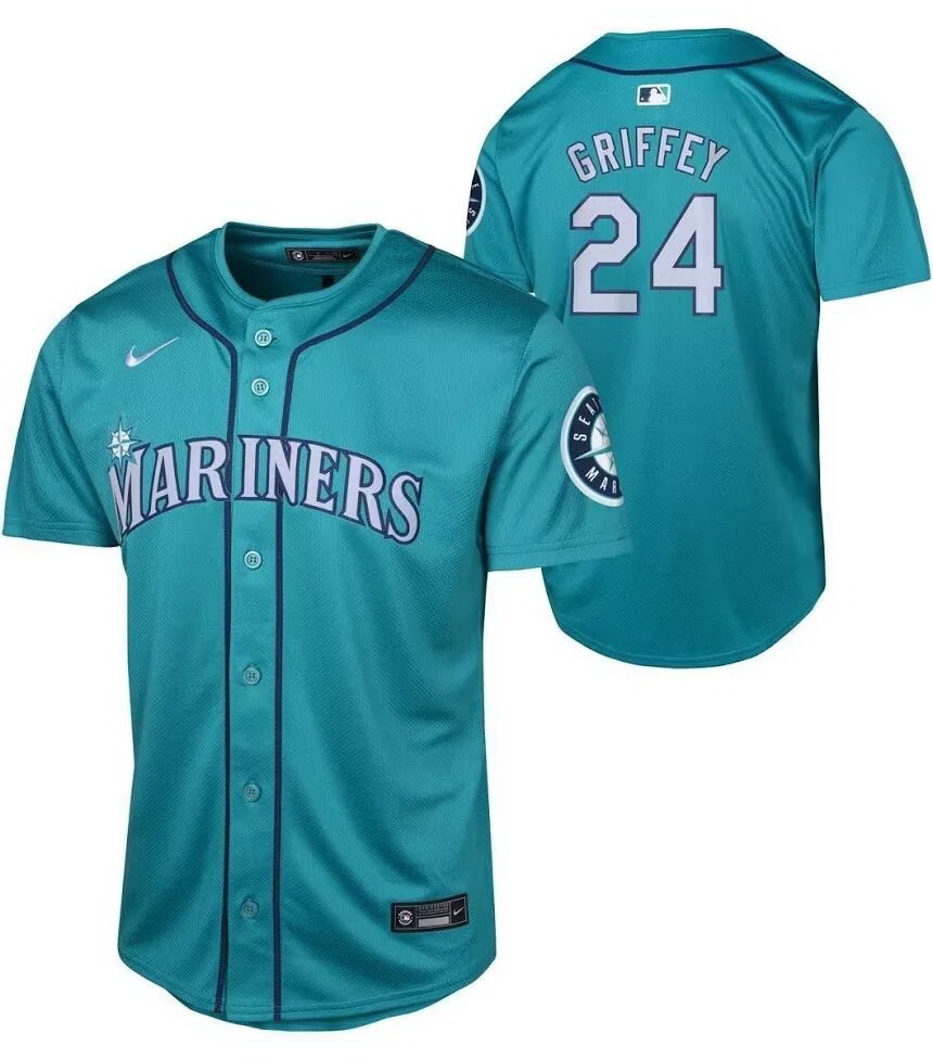 Personalized Youth Seattle Mariners #24 Ray Green Stitched MLB Cool Base Jersey