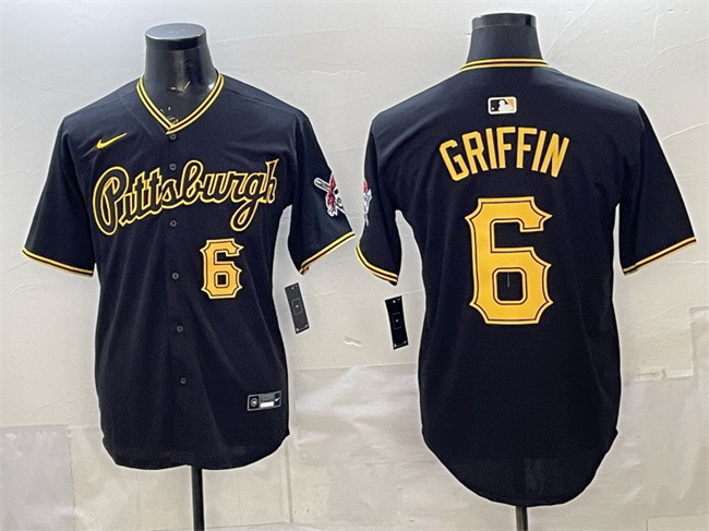 Personalized Men’s Pittsburgh Pirates #6 Konnor Griffin Black Limited Stitched Baseball Jersey