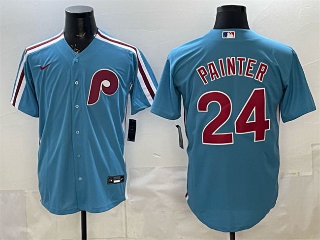 Personalized Men’s Philadelphia Phillies #24 Andrew Painter Blue Cool Base Stitched Jersey