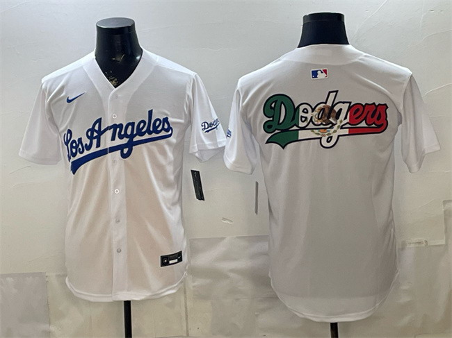 Personalized Men’s Los Angeles Dodgers Team Big Logo White Alternate Stadium Stitched Baseball Jersey 002