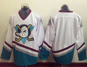 Personalized Custom Anaheim Ducks Blank White CCM Throwback NHL Jersey