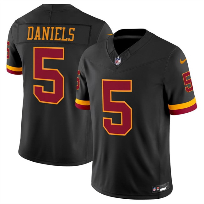 Personalized Men’s Washington Commanders #5 Jayden Daniels Black 2026 F.U.S.E. Hail Raiser Alternate Limited Stitched Football Jersey