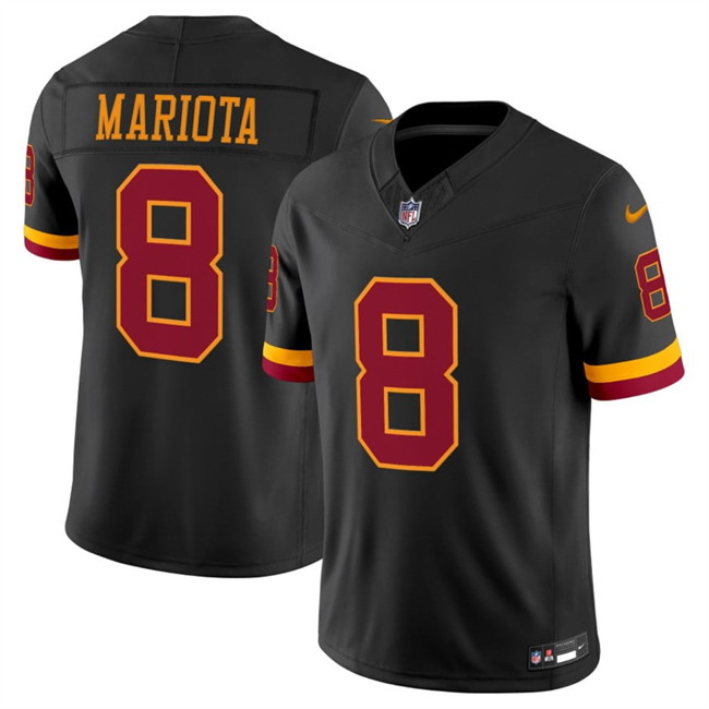 Personalized Men’s Washington Commanders #8 Marcus Mariota Black 2026 F.U.S.E. Hail Raiser Alternate Limited Stitched Football Jersey