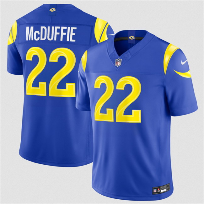 Personalized Men’s Los Angeles Rams #22 Trent McDuffie Royal 2026 F.U.S.E. Limited Stitched Football Jersey