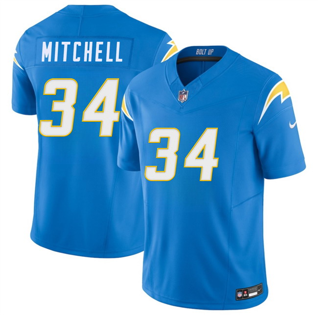 Personalized Men’s Los Angeles Chargers #34 Keaton Mitchell Blue 2026 F.U.S.E. Limited Stitched Football Jersey