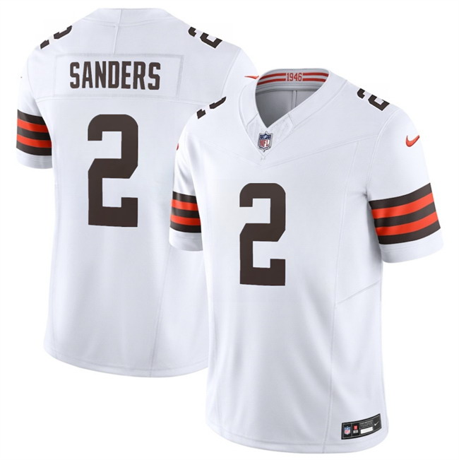 Personalized Men’s Cleveland Browns #2 Shedeur Sanders White 2026 F.U.S.E. Limited Stitched Football Jersey