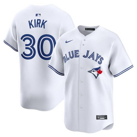 Personalized Men’s Toronto Blue Jays #30 Alejandro Kirk White Home Limited Stitched Baseball Jersey