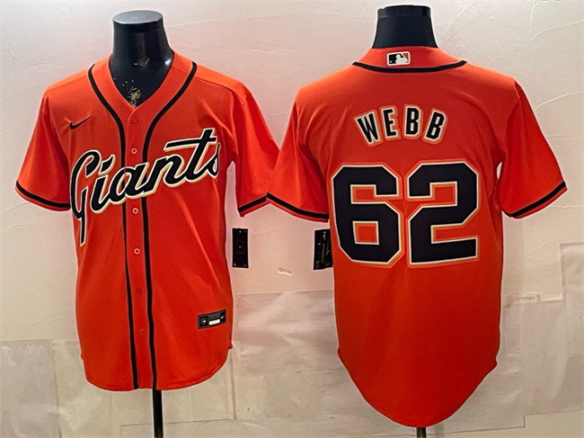 Personalized Men’s San Francisco Giants #62 Logan Webb Orange Cool Base Stitched Baseball Jersey