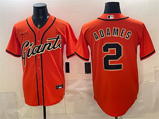 Personalized Men’s San Francisco Giants #2 Willy Adames Orange Cool Base Stitched Baseball Jersey