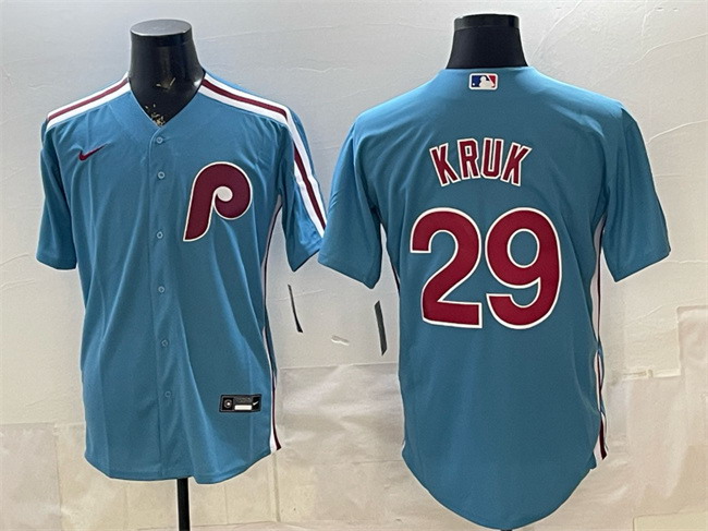 Personalized Men’s Philadelphia Phillies #29 John Kruk Blue Cool Base Stitched Jersey