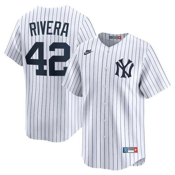 Personalized Men’s New York Yankees #42 Mariano Rivera White Home Limited Stitched Baseball Jersey