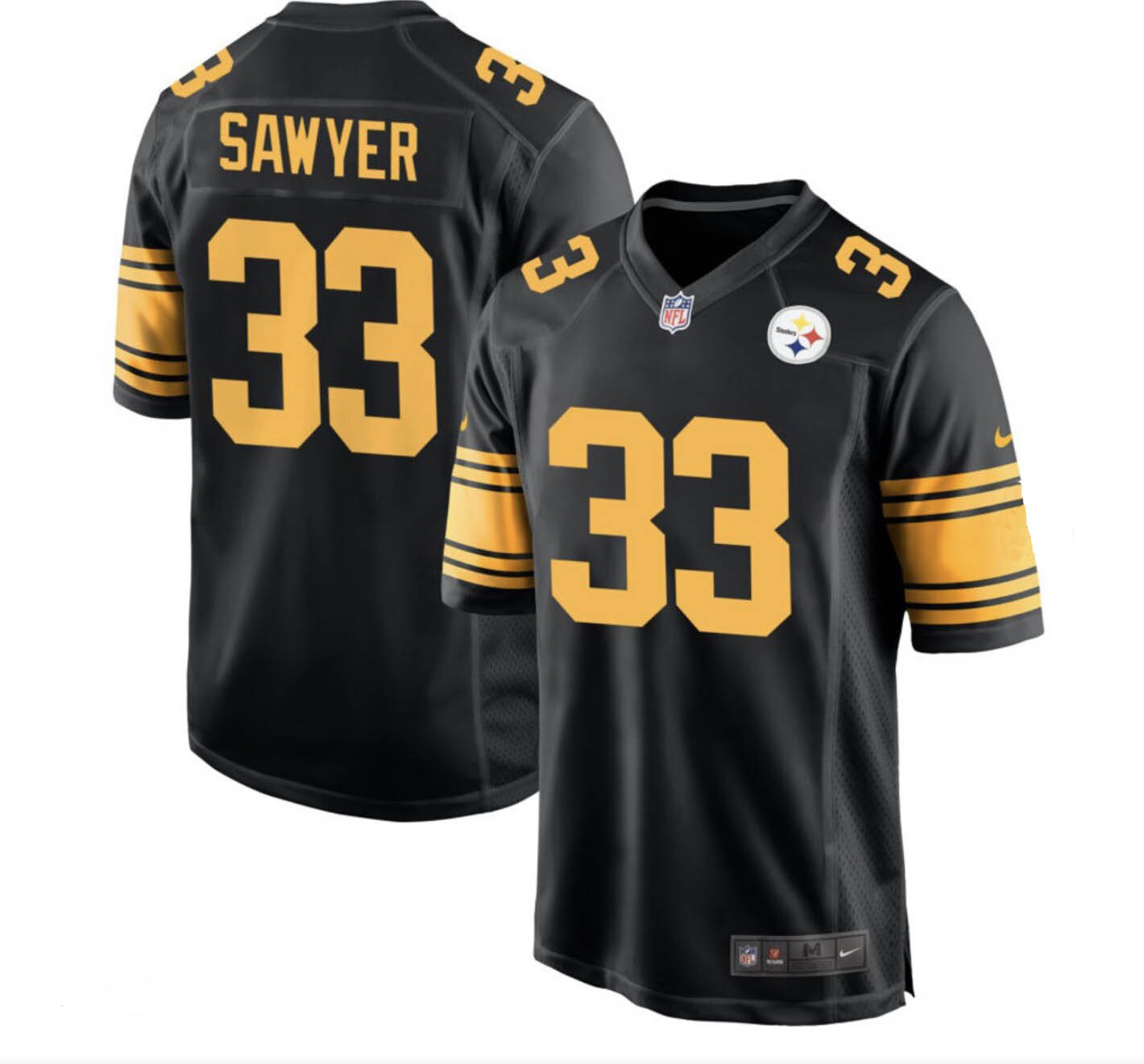 Personalized Men’s Pisttburgn Steelers #33 Jack Sawyer Black Untouchable Limited Stitched Football Jerseys