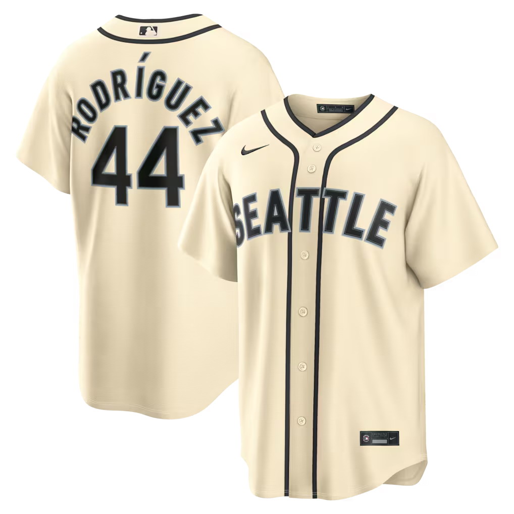 Personalized Men’s Seattle Mariners #44 Julio Rodriguez Alternate Cream Jersey