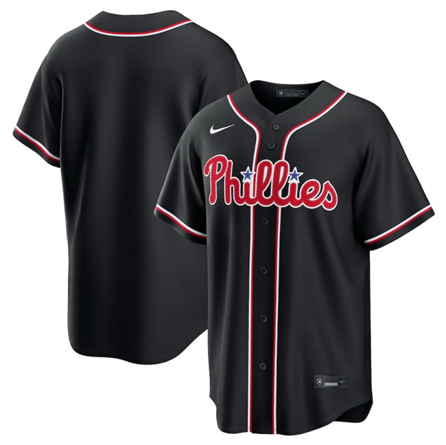 Personalized Men’s Philadelphia Phillies Blank 2026 Fashion Black Out Stitched Baseball Jersey