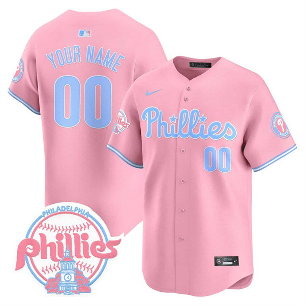 Personalized Men’s Philadelphia Phillies Active Player Bubblegum Pink Premier Limited Stitched Jersey