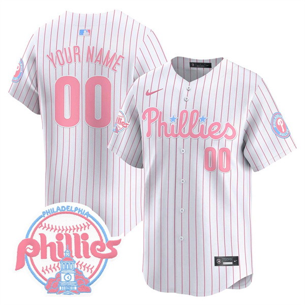 Personalized Men’s Philadelphia Phillies Active Player Bubblegum Pinstripe Premier Limited Stitched Jersey