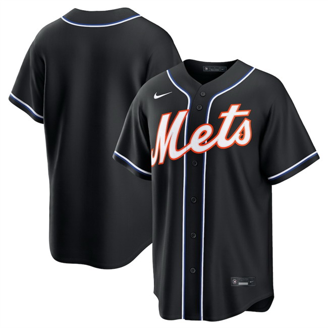 Personalized Men’s New York Mets Blank 2026 Fashion Black Out Stitched Baseball Jersey
