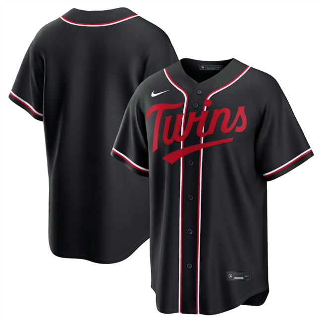 Personalized Men’s Minnesota Twins Blank 2026 Fashion Black Out Stitched Baseball Jersey