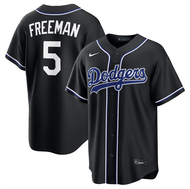 Personalized Men’s Los Angeles Dodgers #5 Freddie Freeman 2026 Fashion Black Out Stitched Baseball Jersey