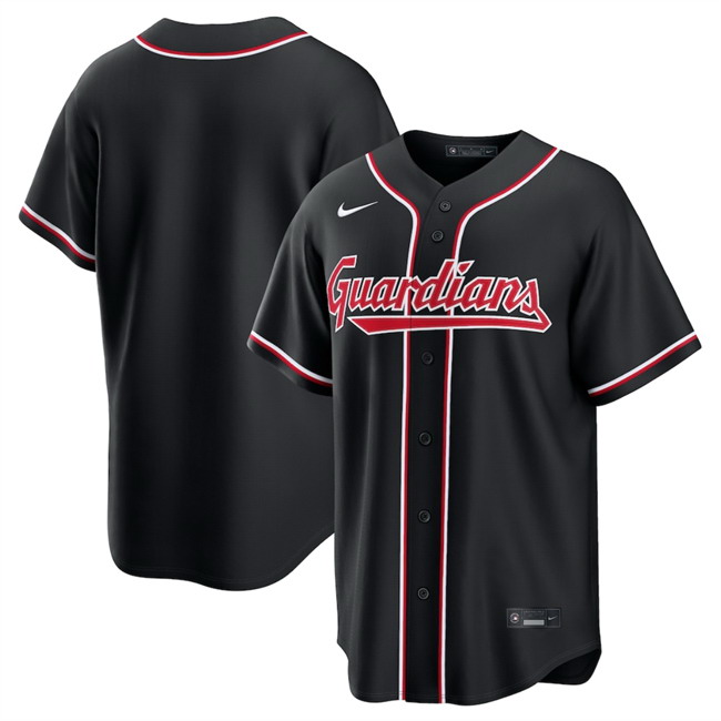 Personalized Men’s Cleveland Guardians Blank 2026 Fashion Black Out Stitched Baseball Jersey