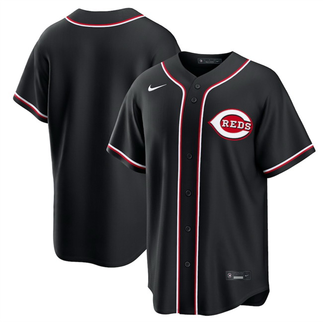 Personalized Men’s Cincinnati Reds Blank 2026 Fashion Black Out Stitched Baseball Jersey