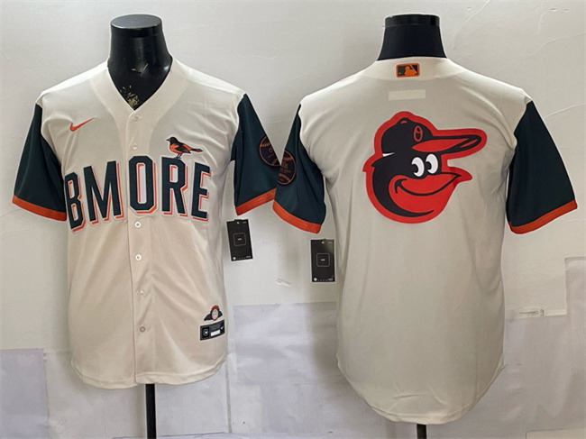 Personalized Men’s Baltimore Orioles Team Big Logo Natural 2026 City Connect Stadium Stitched Baseball Jerseys