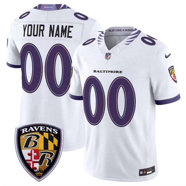 Personalized Women’s Baltimore Ravens Active Player White 2026 F.U.S.E. Stitched Limited Football Jersey(Run Small)