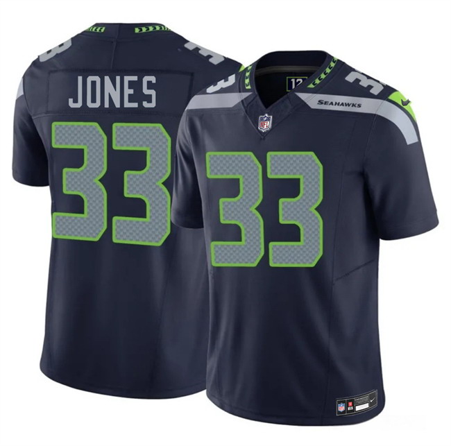Personalized Men’s Seattle Seahawks #33 Velus Jones Navy 2026 F.U.S.E. Untouchable Limited Stitched Football Jersey