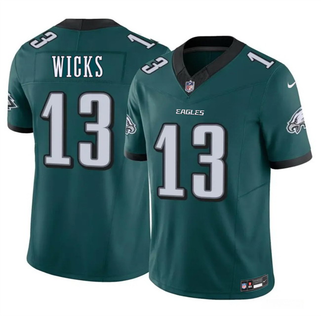 Personalized Men’s Philadelphia Eagles #13 Dontayvion Wicks Green 2026 F.U.S.E. Untouchable Limited Stitched Football Jersey