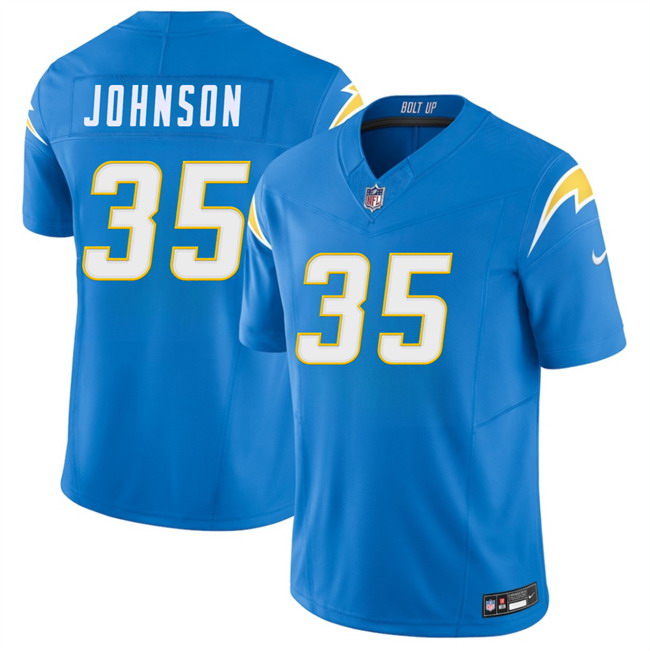 Personalized Men’s Los Angeles Chargers #35 Amar Johnson Blue 2026 F.U.S.E. Limited Stitched Football Jersey