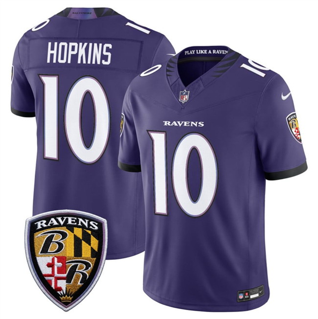 Personalized Men’s Baltimore Ravens #10 DeAndre Hopkins Purple 2026 F.U.S.E Stitched Limited Football Jersey