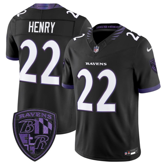 Personalized Men’s Baltimore Ravens #22 Derrick Henry Black 2026 F.U.S.E. Alternate Stitched Limited Football Jersey